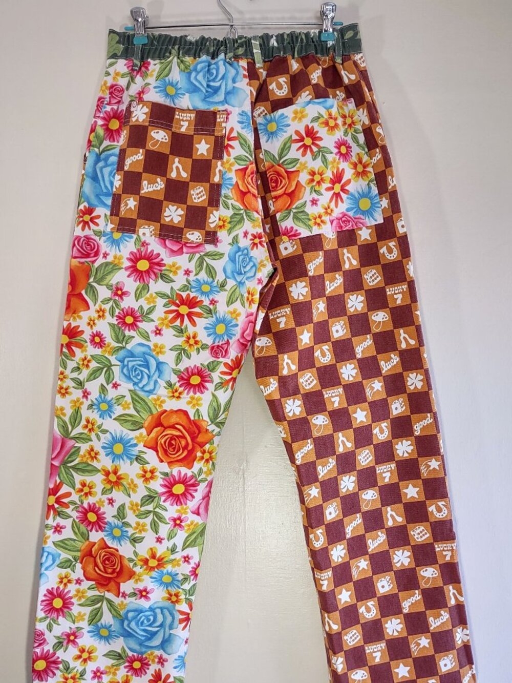 Big Bud Press MisMatched Work Pants Size Medium Cargo Floral Lucky Accents - Picture 8 of 15